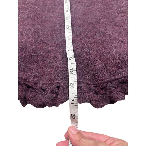 Nanette Lepore Virgin Wool Blend Purple Skirt Floral Crochet Hem Vintage, M - Picture 5 of 9